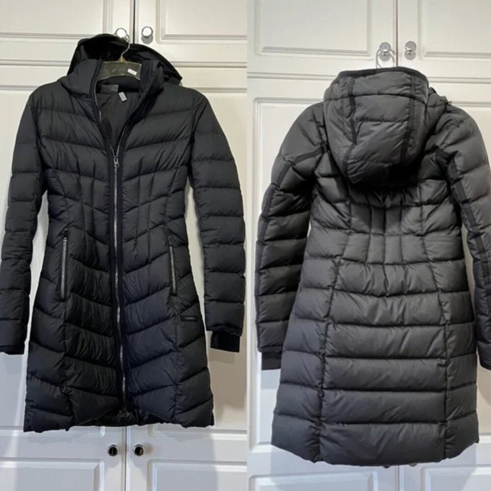 Athleta Down Filled Hooded Parka Coat Jacket